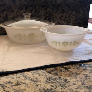 2 GlasBake Bakeware (mixing bowl and casserole dish with lid)